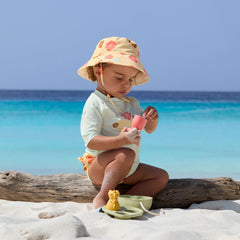 Lassig Bucket Hat Flowers UV Korumalı Şapka Vanilla
