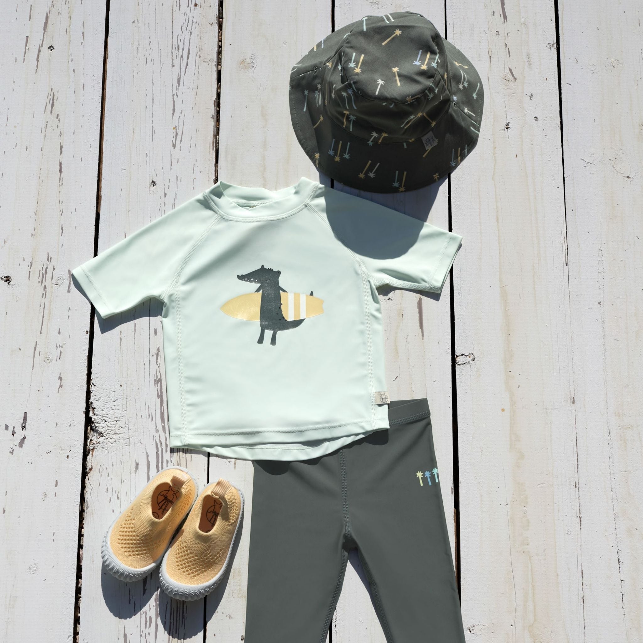 Lassig Crocodile UV Korumalı Kısa Kollu Mayo Tişört Açık Mavi 3