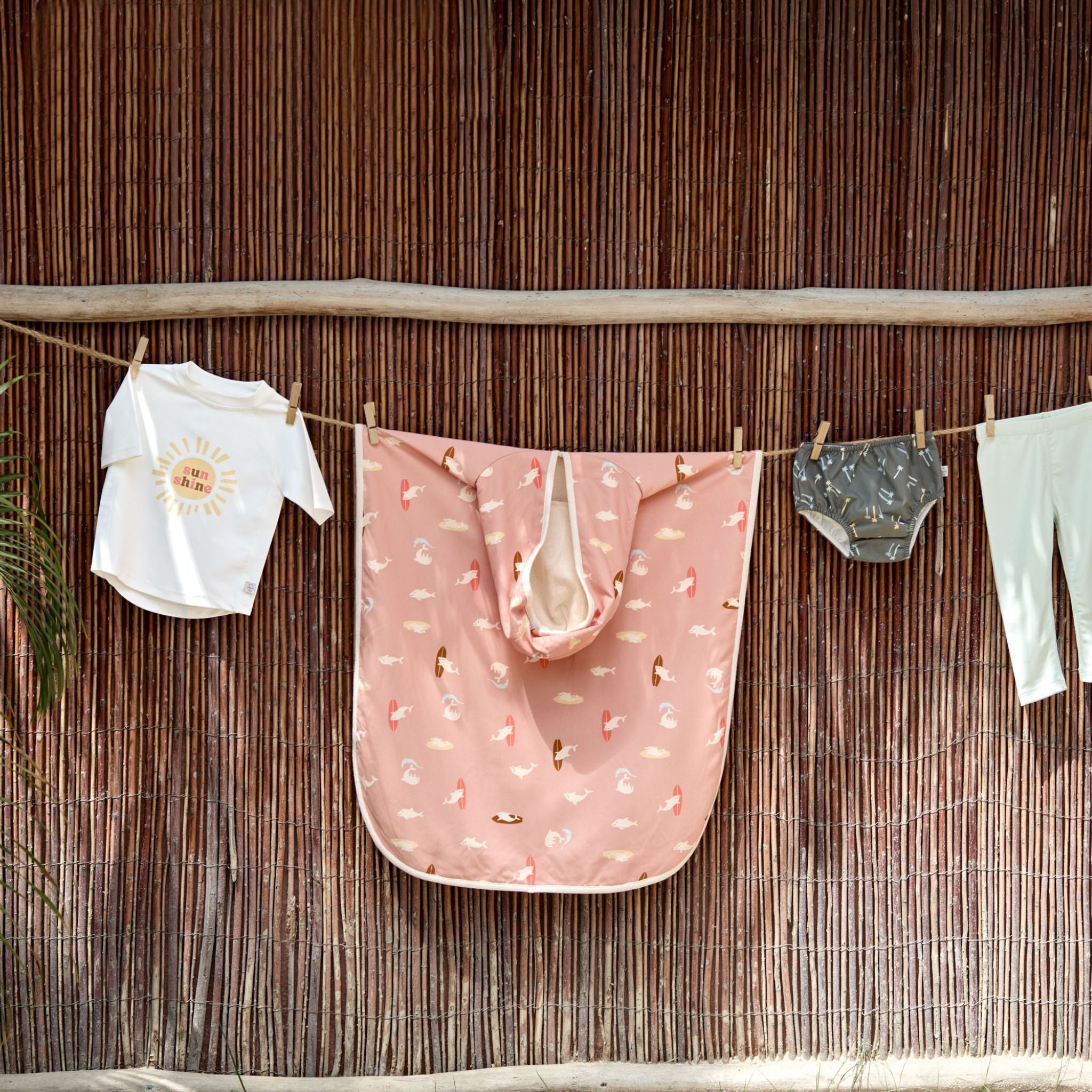 Lassig Dolphin UV Korumalı Plaj Çocuk Panço Somon 5