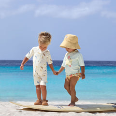 Lassig Flowers UV Korumalı Kısa Kollu Mayo Tişört Sea Foam