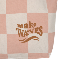 Lassig Plaj Çantası GOTS Check Pattern Peach Sea Salt