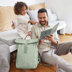 Lassig Rolltop Up Bebek Bakım Sırt Çantası Açık Yeşil 7