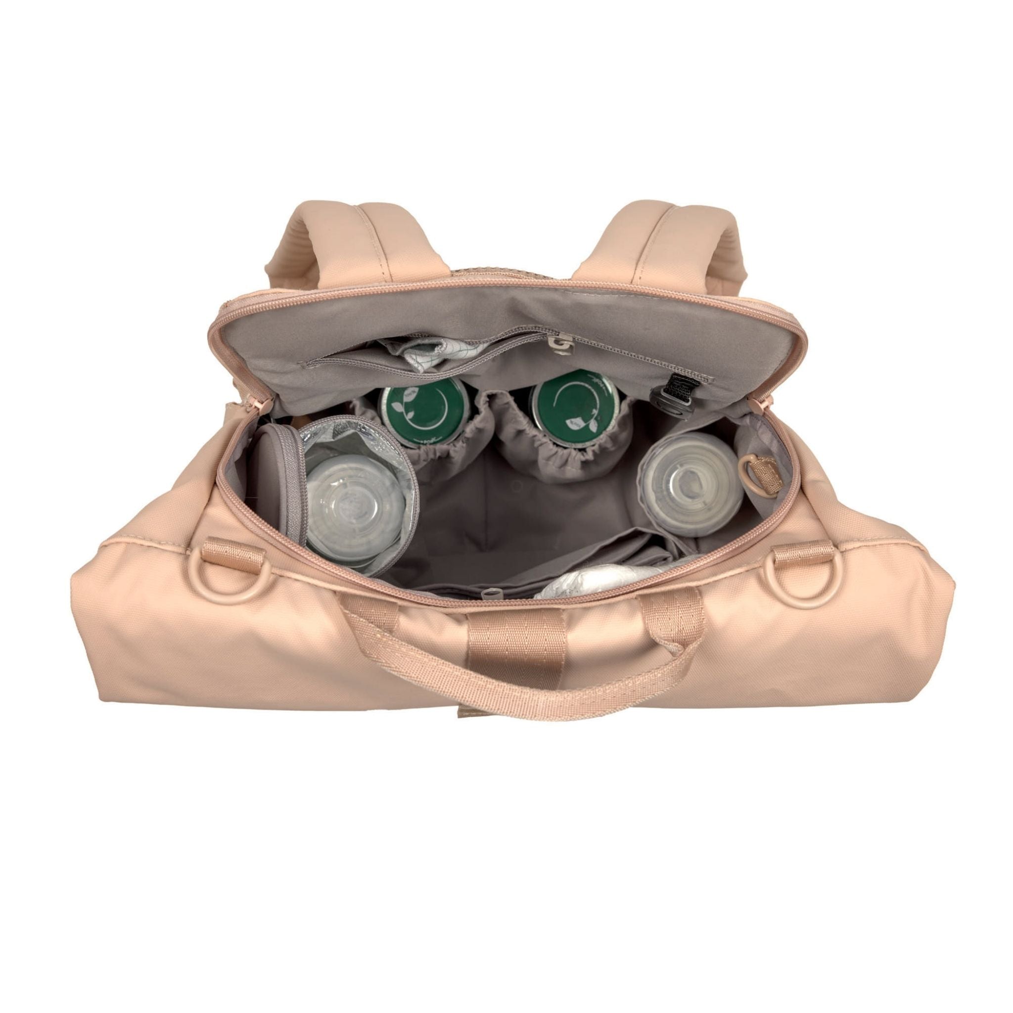 Lassig Rolltop Up Bebek Bakım Sırt Çantası Somon 4