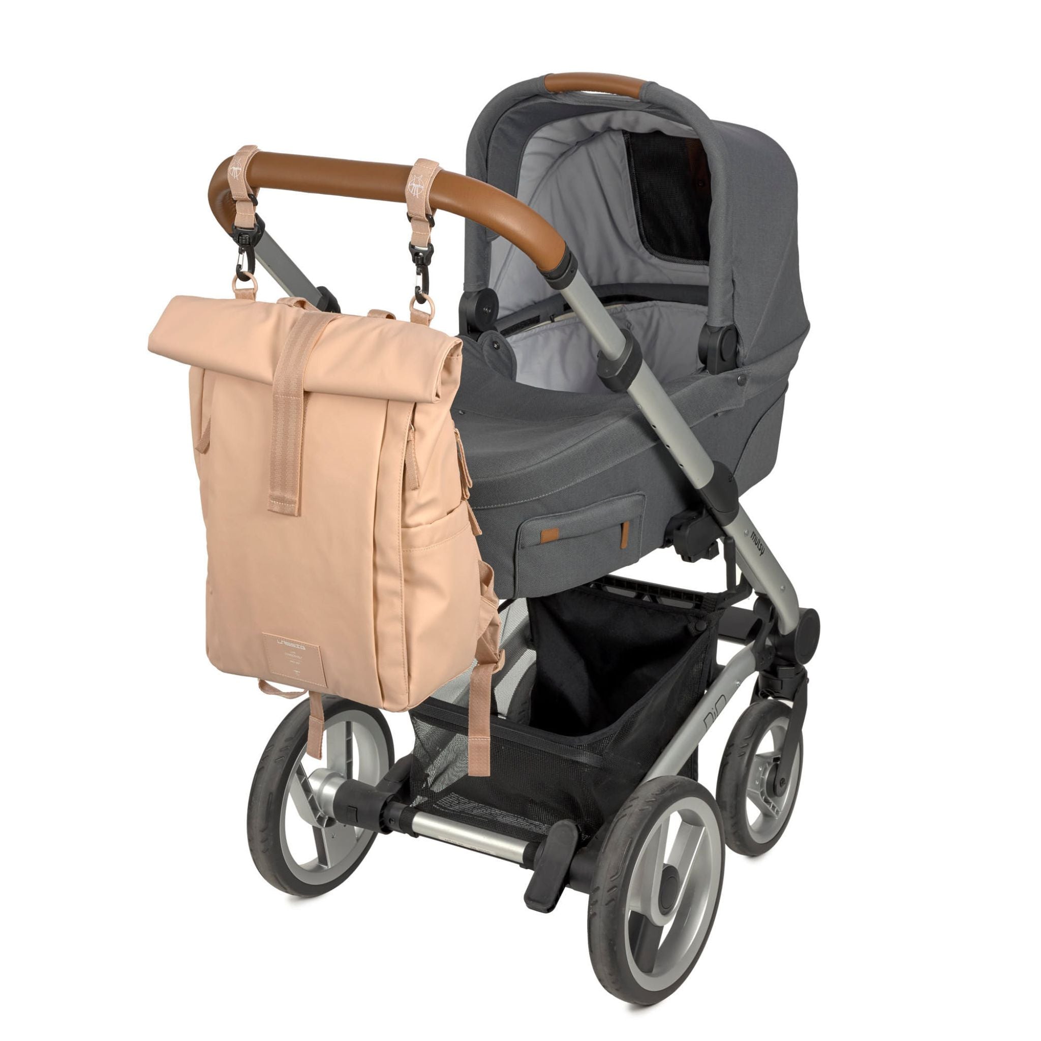 Lassig Rolltop Up Bebek Bakım Sırt Çantası Somon 6