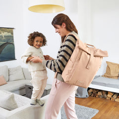 Lassig Rolltop Up Bebek Bakım Sırt Çantası Somon 7