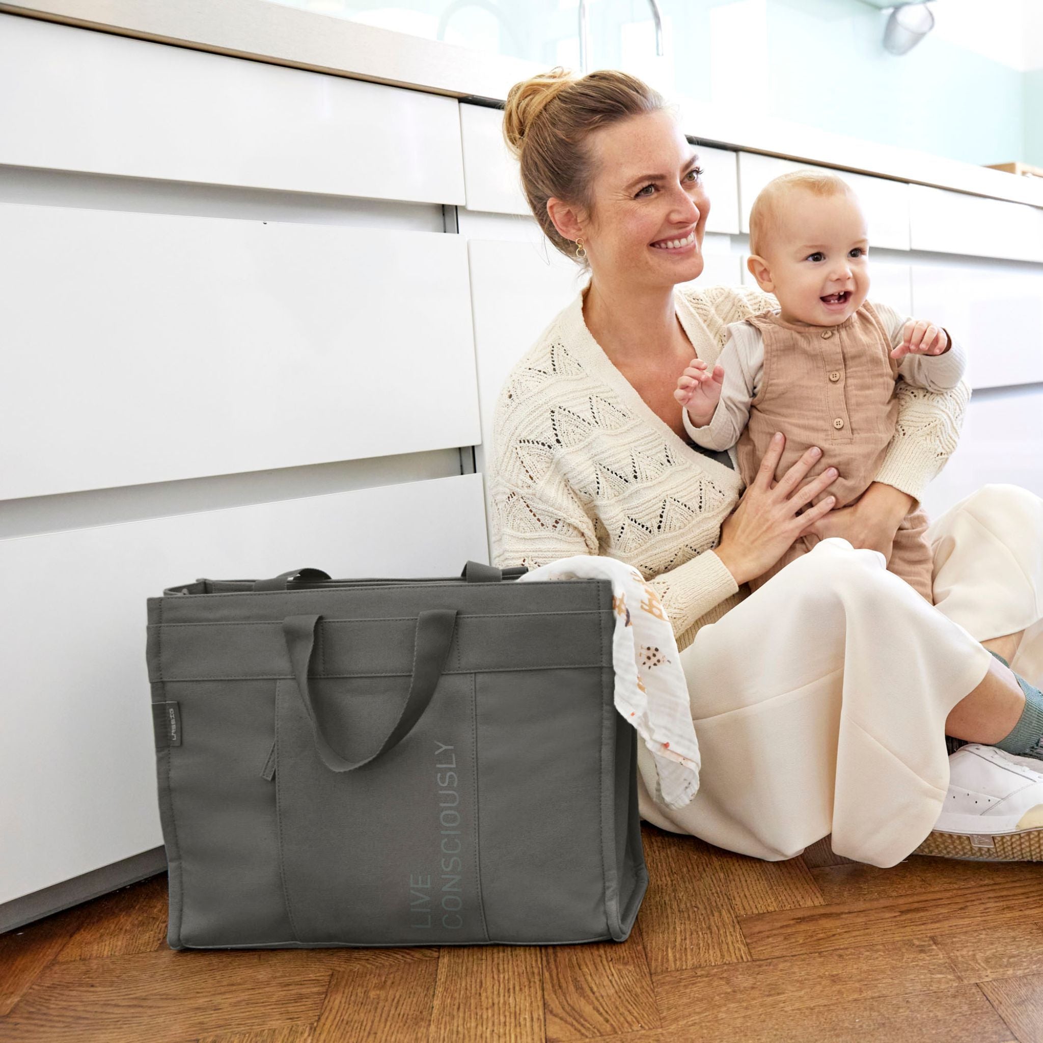 Lassig Tote Up Bebek Bakım Seyahat Çantası Antrasit 9