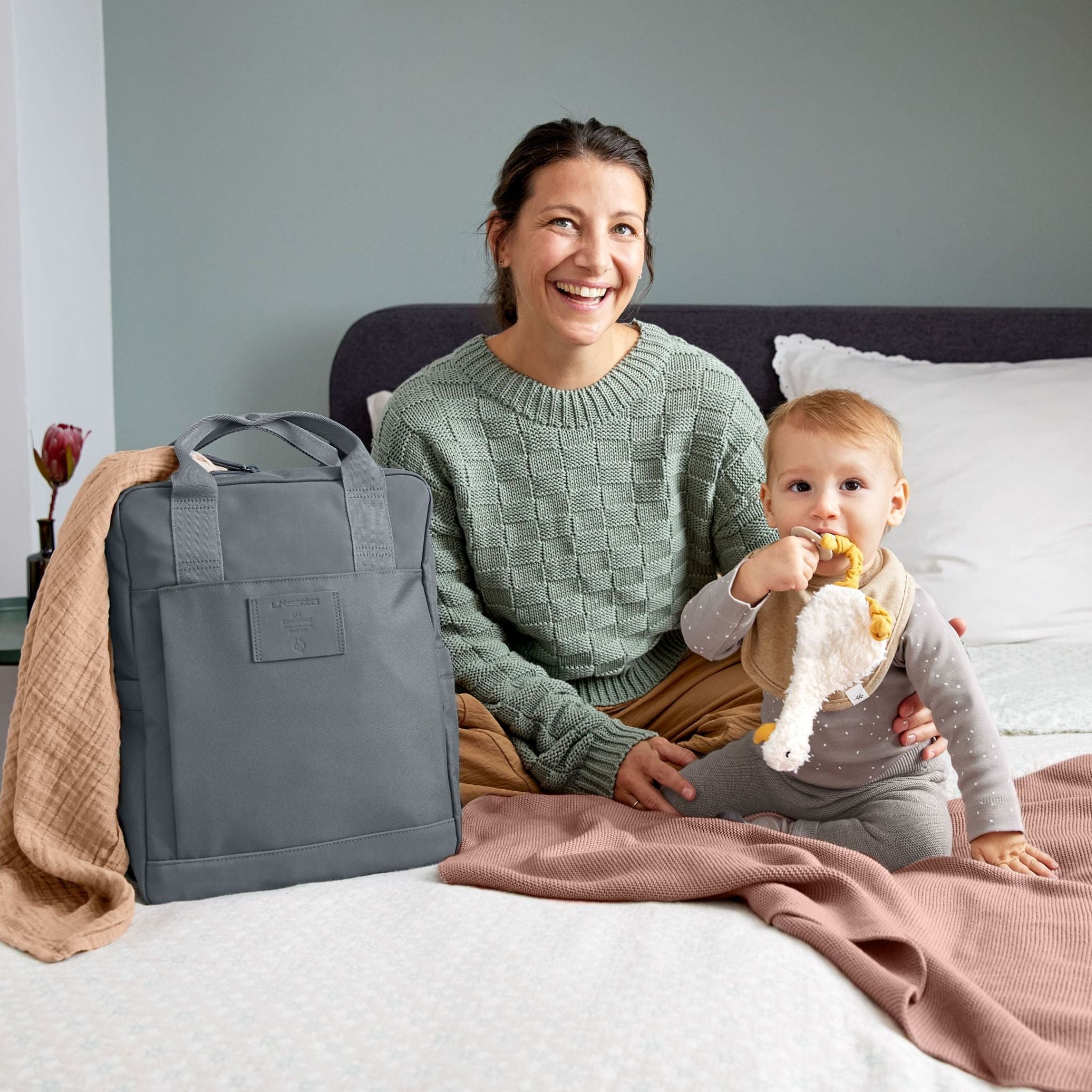 Lassig Vividal Bebek Bakım Sırt Çantası Antrasit 7