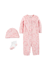 Carter's Layette Kız Bebek 3'lü Tulum Set