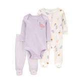 Carter's Layette Kız Bebek Tulum Body Pantolon 3’lü Set