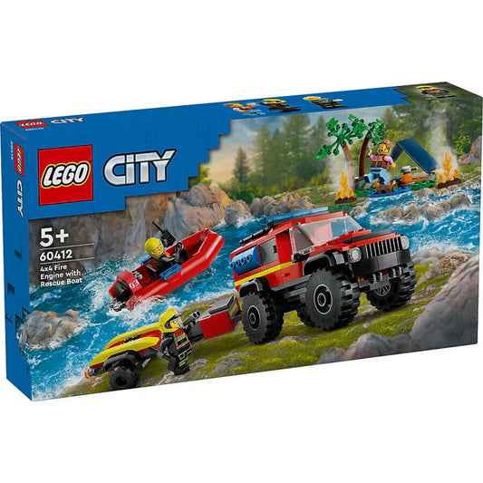 Lego City 4x4 Kurtarma Botlu İtfaiye Kamyonu 60412 Yapım Seti (301 Parça)