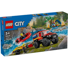 Lego City 4x4 Kurtarma Botlu İtfaiye Kamyonu 60412 Yapım Seti (301 Parça)