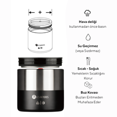 Les Artistes Paris Isı Yalıtımlı Çelik Yemek Termosu 700ml Split Black