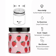 Les Artistes Paris Isı Yalıtımlı Çelik Yemek Termosu 700ml Strawberry