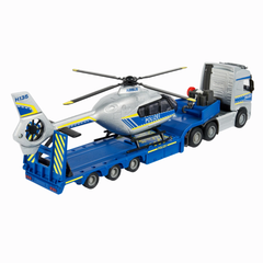 Majorette Volvo FH-16 Polis Taşıyıcı Kamyon ve Airbus Helikopter Metal Araç Seti