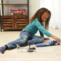 Majorette Volvo FH-16 Polis Taşıyıcı Kamyon ve Airbus Helikopter Metal Araç Seti