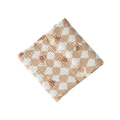 Mama Yoyo Ayıcık Müslin Organik Bebek Battaniyesi Mama Önlüğü Hediyeli