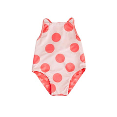 Mama Yoyo Çift Taraflı Kalp Puantiye Desenli Alttan Çıtçıtlı Mayo