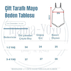 Mama Yoyo Çift Taraflı Kalp Puantiye Desenli Alttan Çıtçıtlı Mayo