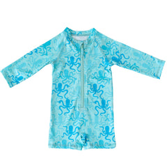 Mama Yoyo Fermuarlı Erkek Çocuk Ahtapot Desenli Mayo