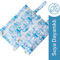 Mama Yoyo İkili Ahtapot Desenli Kirli Islak Çanta Seti