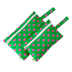 Mama Yoyo Kalp Desenli Kirli Islak Çanta Seti