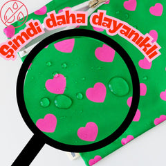 Mama Yoyo Kalp Desenli Kirli Islak Çanta Seti