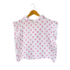 Mama Yoyo Fırfırlı Kalp Desenli Müslin Panço