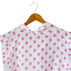 Mama Yoyo Fırfırlı Kalp Desenli Müslin Panço