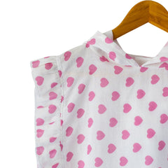 Mama Yoyo Fırfırlı Kalp Desenli Müslin Panço