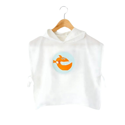 Mama Yoyo Fish Desenli Müslin Panço