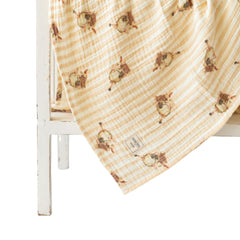 Mama Yoyo Tavşan Müslin Organik Bebek Battaniyesi Mama Önlüğü Hediyeli