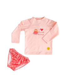 Mama Yoyo Uv Korumalı Octo Love Desenli Uzun Kollu Mayo Seti