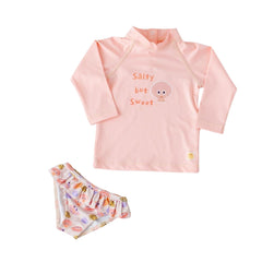 Mama Yoyo Uv Korumalı Shell Desenli Uzun Kollu Mayo Seti