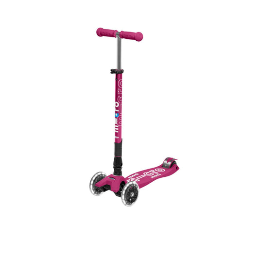 Micro Maxi Deluxe Foldable 3 Tekerlekli Scooter LED Berry Red