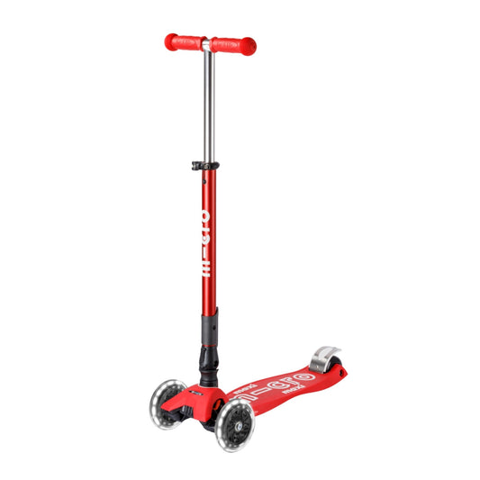 Micro Maxi Scooter Deluxe Foldable 3 Tekerlekli Scooter LED Red