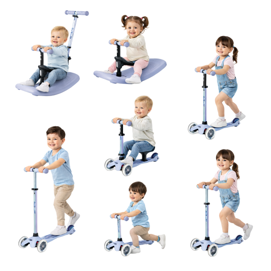 Micro Mini 6 in 1 Deluxe Rock and Go LED Scooter Lavender Mist