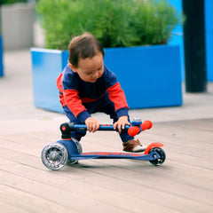 Micro Mini Deluxe Foldable 3 Tekerlekli Scooter LED Navy Blue