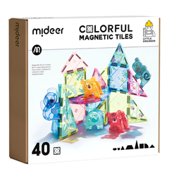 Mideer Renkli Magnetic Tiles Sihirli Orman 40 Parça