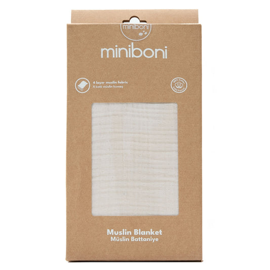 Miniboni Müslin Battaniye 100*120 Cm Ekru