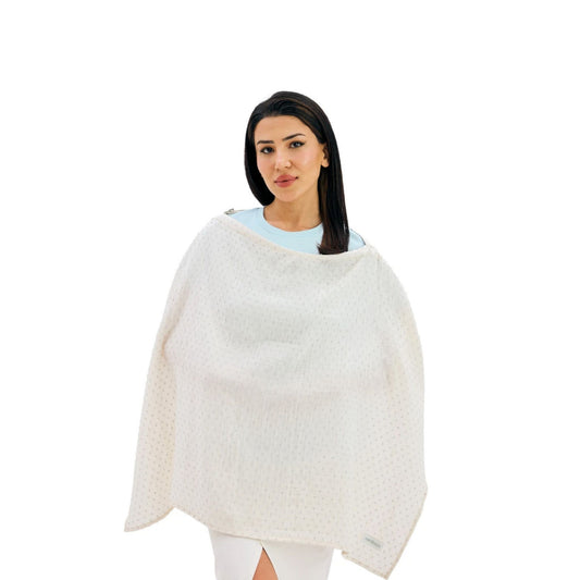 Miniboni Müslin Emzirme Örtüsü White Grey