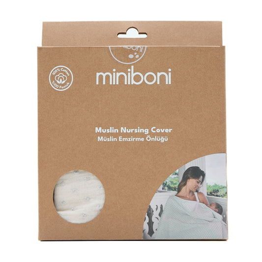 Miniboni Müslin Emzirme Örtüsü White Mint