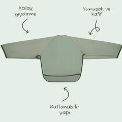 Miniboni Oyun Ve Mama Önlüğü Uzun Kollu Mint