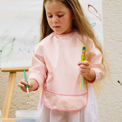 Miniboni Oyun ve Mama Önlüğü Uzun Kollu Pink