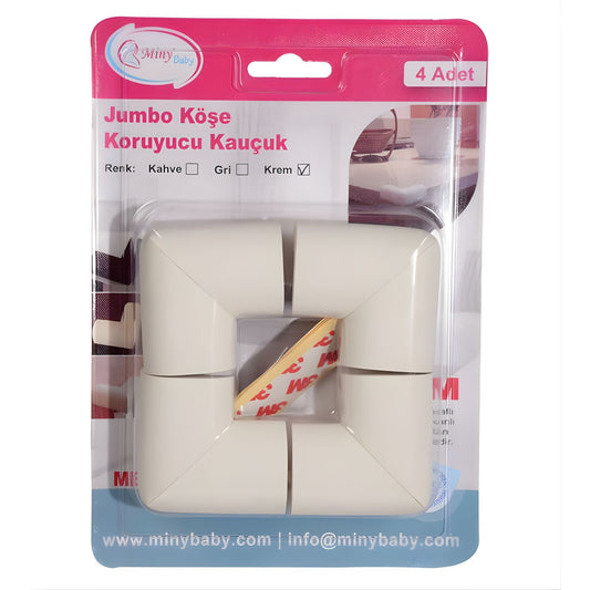 Miny Baby Kauçuk Jumbo Köşe Koruyucu 4’lü Krem