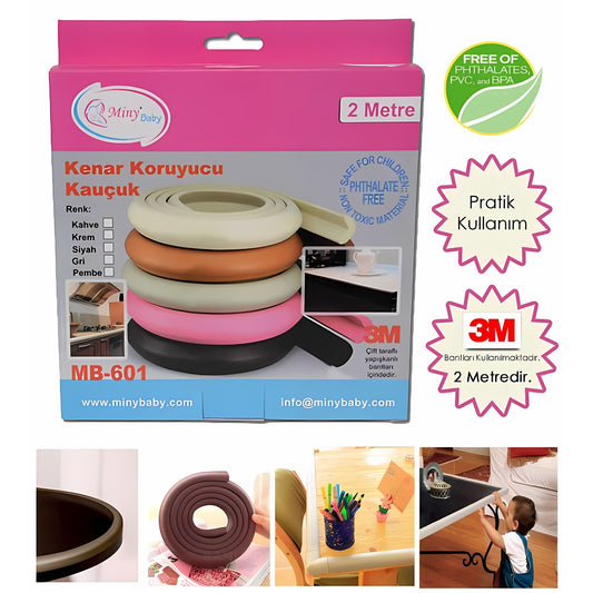 Miny Baby Kauçuk Kenar Koruyucu 2 Metre Krem