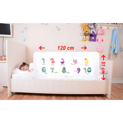 Miny Baby Portatif Yatak Bariyeri İngilizce Rakamlı Beyaz