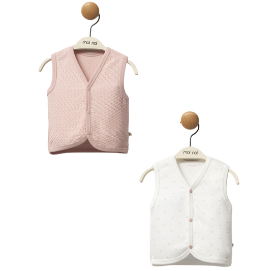 Moi Noi 2'li Yelek Pudra Girls