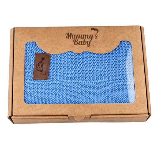 Mummy's Baby Triko Örgü Bebek Battaniyesi 80*100 Mavi