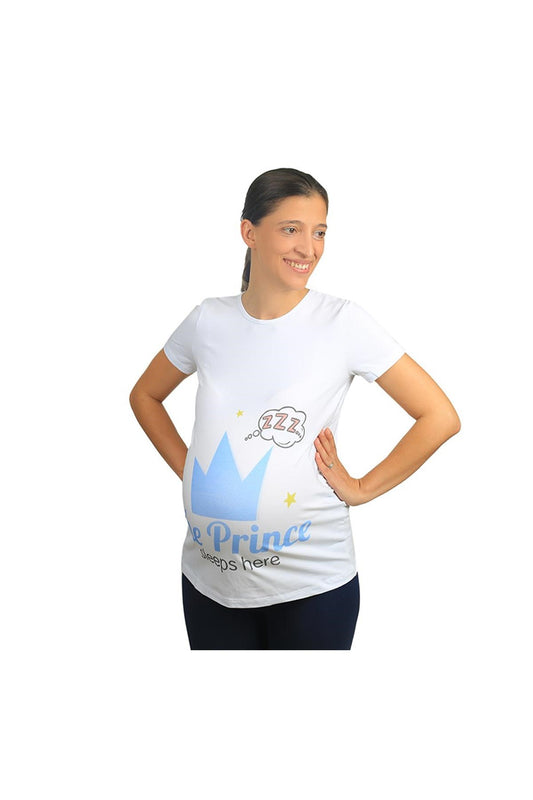 Mummy's Baby Prince Desenli Hamile Tshirt