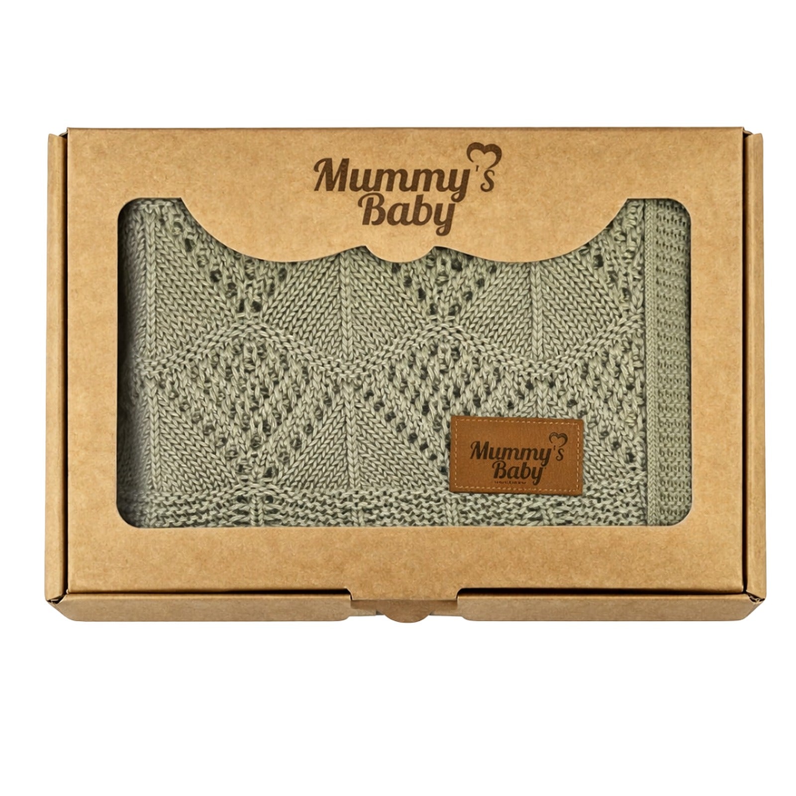 Mummy's Baby Tencel Örgü Dantel Desen Bebek Battaniyesi 80x100 Yeşil